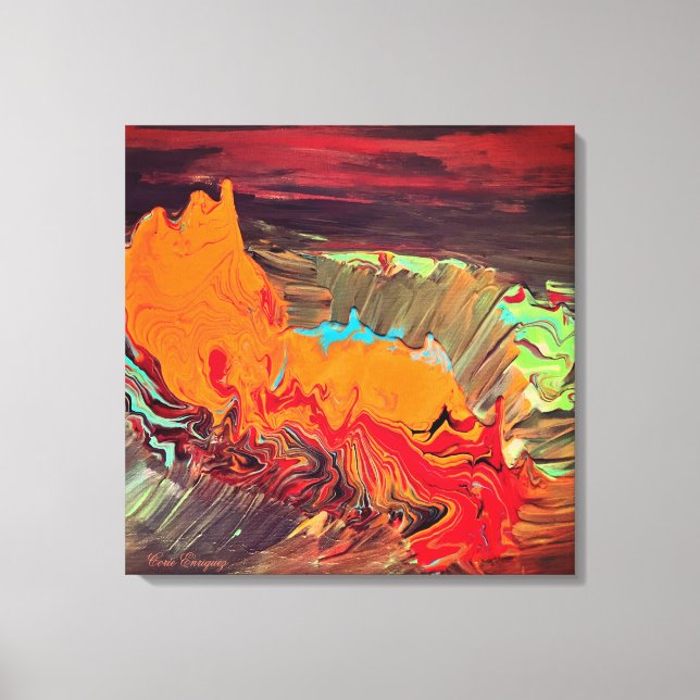 Abstract Stretch Canvas "Orange Burst" Print (Front)