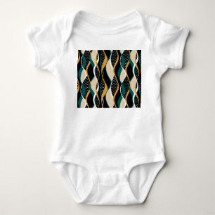 Abstract striped, colourful wavy pattern. baby bodysuit