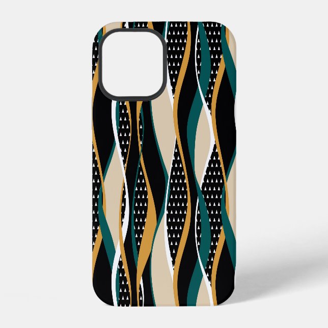 Abstract striped, colourful wavy pattern. iPhone case (Back)