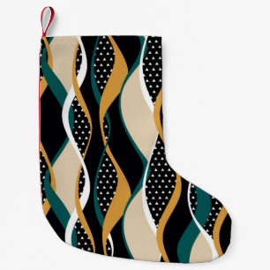 Abstract striped, colourful wavy pattern. small christmas stocking