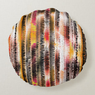 Abstract striped of showy sliced paper round cushion