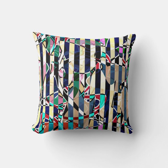 Abstract striped pattern cushion (Front)