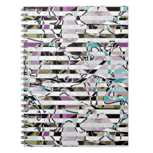 Abstract striped pattern stripes beige turquoise p notebook