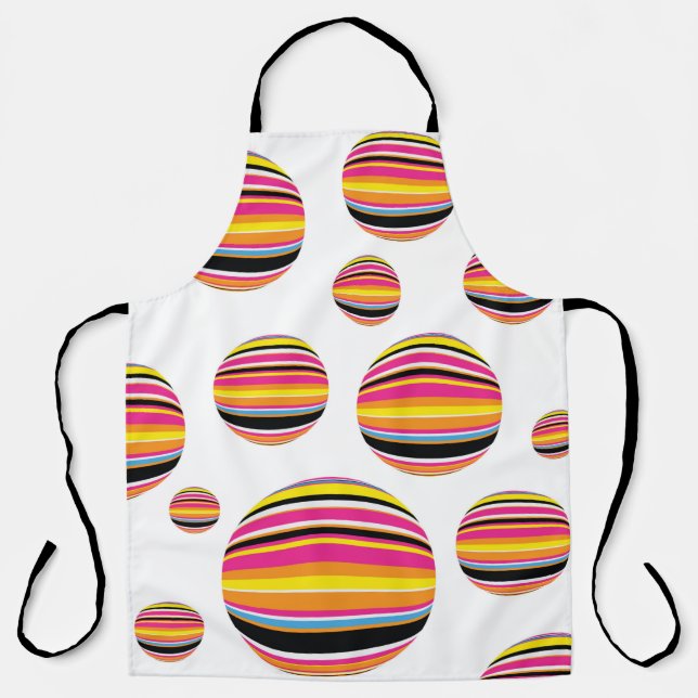 abstract striped raindrops seamless pattern multic apron (Front)