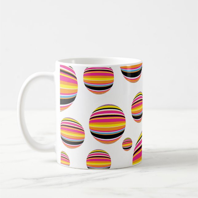 abstract striped raindrops seamless pattern multic coffee mug (Left)