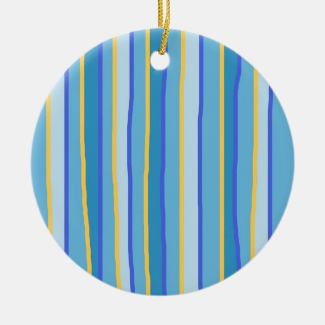 abstract stripes art ceramic tree decoration (Front)