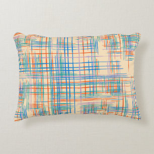 Abstract stripes, colourful ethnic grass mat. decorative cushion