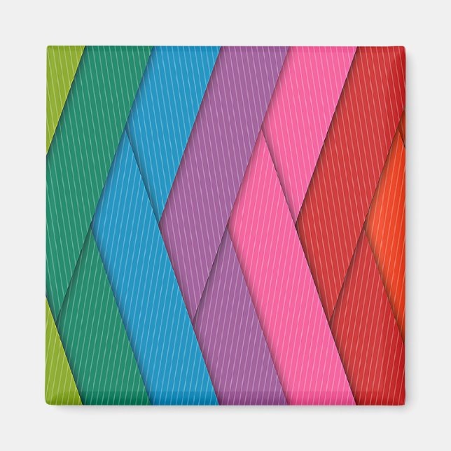 Abstract stripes, colourful, magnet (Front)