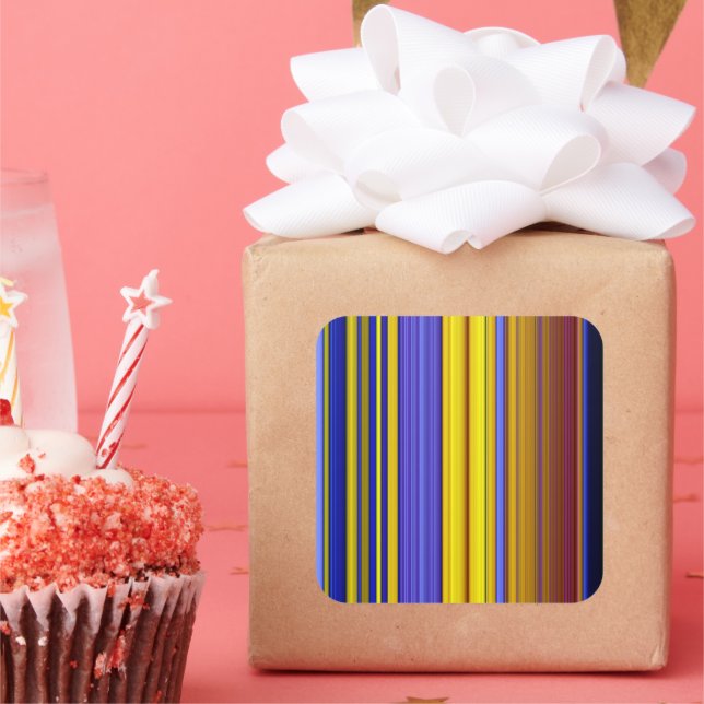 Abstract Stripes Design 1 Square Sticker (Party)