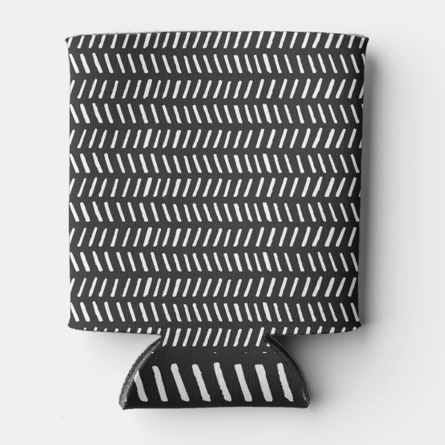 Abstract Stripes Horizontal Vintage Background Can Cooler (Front)