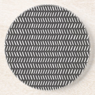 Abstract Stripes Horizontal Vintage Background Coaster