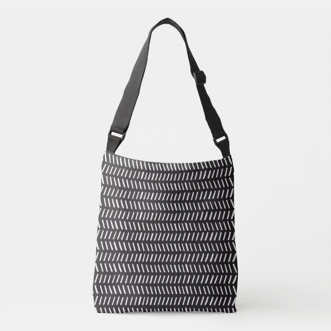 Abstract Stripes Horizontal Vintage Background Crossbody Bag (Front)