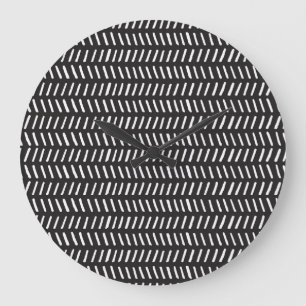 Abstract Stripes Horizontal Vintage Background Large Clock