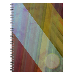 Abstract Stripes/Monogram Notebook