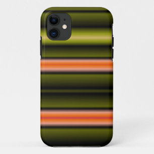 Abstract stripes (Orange, Green, Lime, Black) iPhone 11 Case