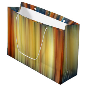 Abstract Stripes Spectrum Background Blue Gold     Large Gift Bag