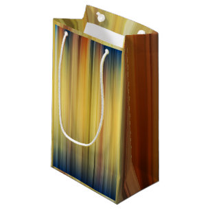 Abstract Stripes Spectrum Background Blue Gold Small Gift Bag