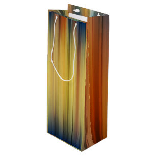 Abstract Stripes Spectrum Background Blue Gold     Wine Gift Bag