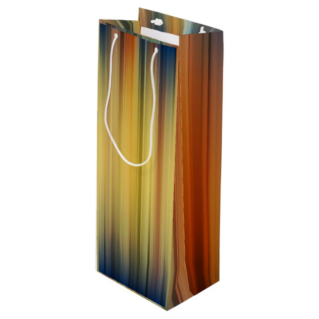Abstract Stripes Spectrum Background Blue Gold     Wine Gift Bag (Front Angled)