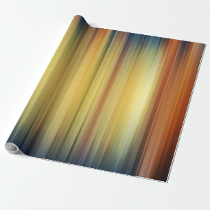 Abstract Stripes Spectrum Background Blue Gold Wrapping Paper