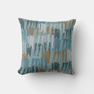 Abstract Stripes Teal Cushion