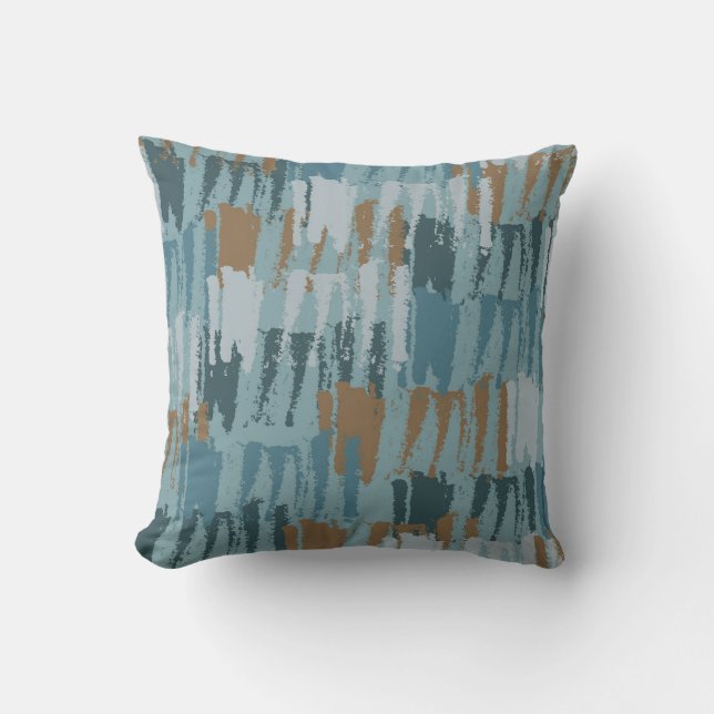 Abstract Stripes Teal Cushion (Front)