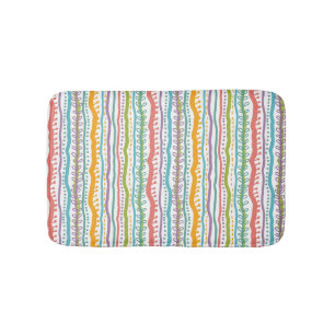 Abstract Stripes Vertical Pattern Bath Mat