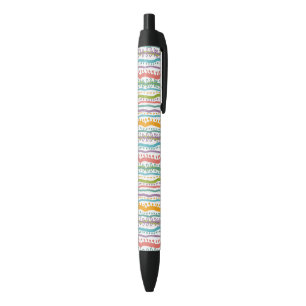 Abstract Stripes Vertical Pattern Black Ink Pen