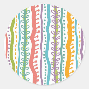 Abstract Stripes Vertical Pattern Classic Round Sticker