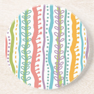 Abstract Stripes Vertical Pattern Coaster