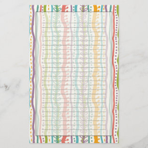 Abstract Stripes Vertical Pattern Stationery