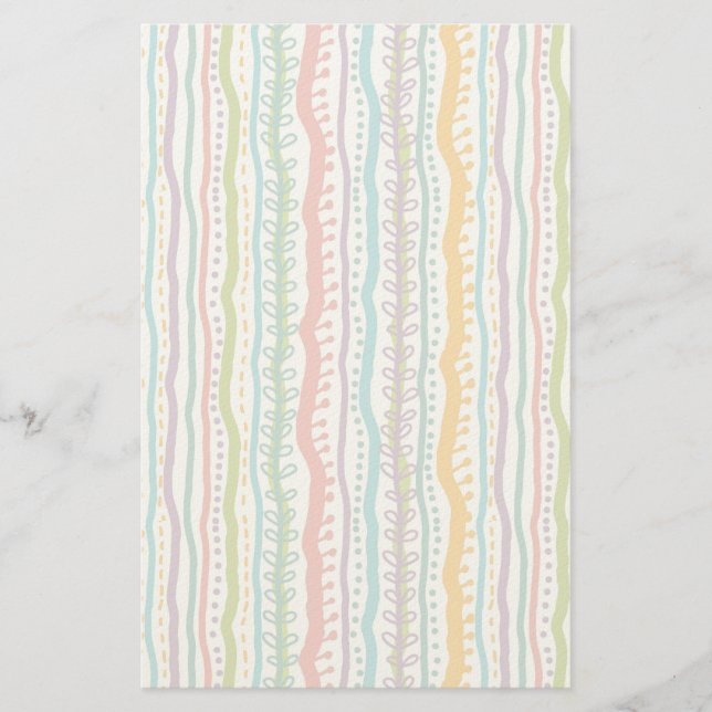 Abstract Stripes Vertical Pattern Stationery (Front)