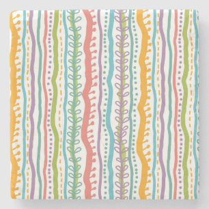Abstract Stripes Vertical Pattern Stone Coaster