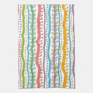 Abstract Stripes Vertical Pattern Tea Towel