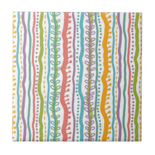 Abstract Stripes Vertical Pattern Tile