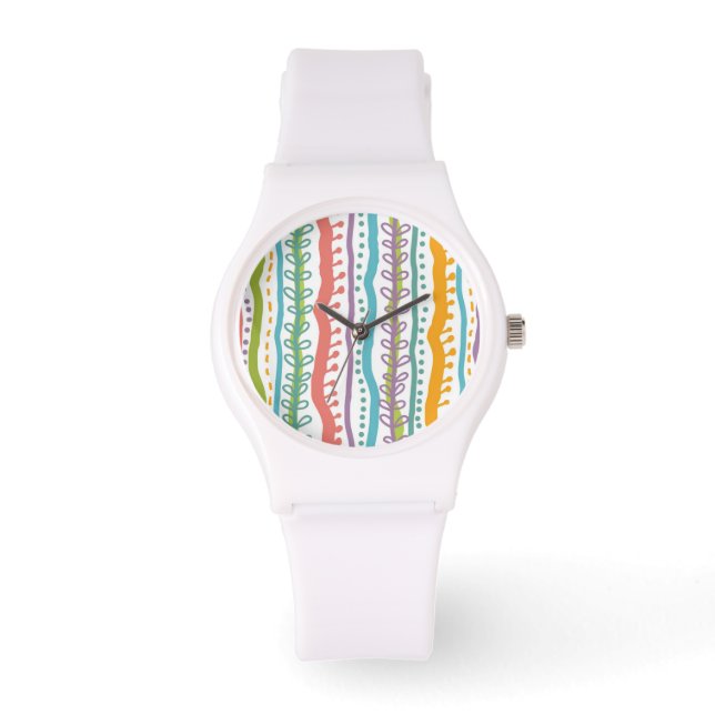Abstract Stripes Vertical Pattern Watch (Front)