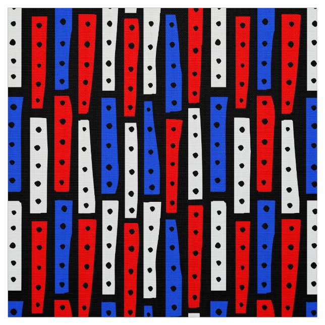 Abstract Strips Vertical - Colours 01 on Black Fabric (Swatch)
