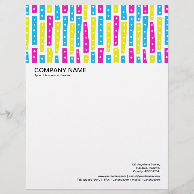 Abstract Strips Vertical - Colours 02 on White Custom Letterhead (Front)