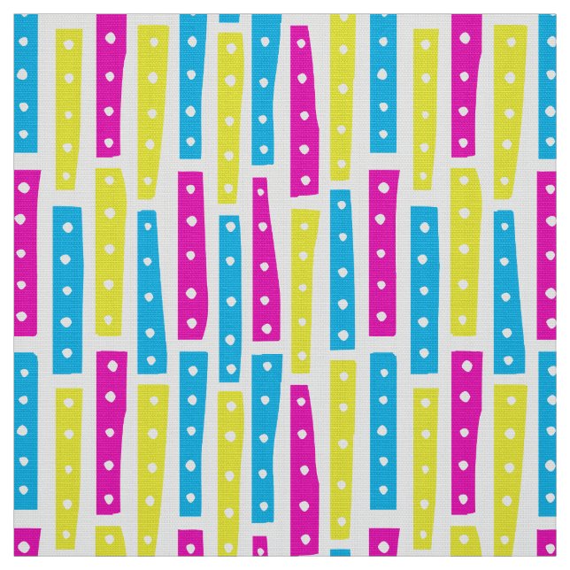 Abstract Strips Vertical - Colours 02 on White Fabric (Swatch)