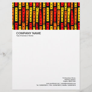 Abstract Strips Vertical - Colours 03 on Black Custom Letterhead