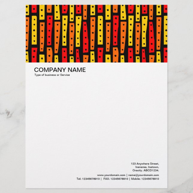 Abstract Strips Vertical - Colours 03 on Black Custom Letterhead (Front)
