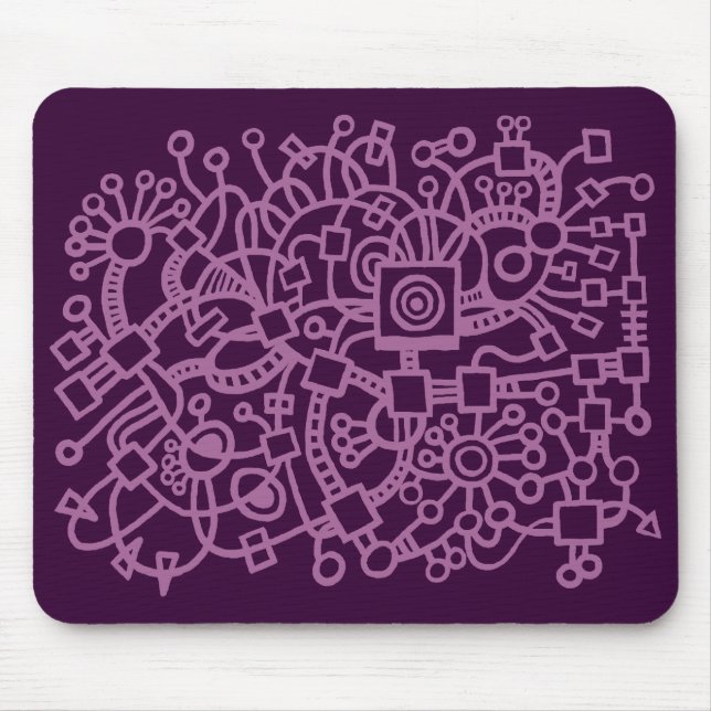 Abstract Structure - Dust Plum on Dark Plum Mouse Mat (Front)