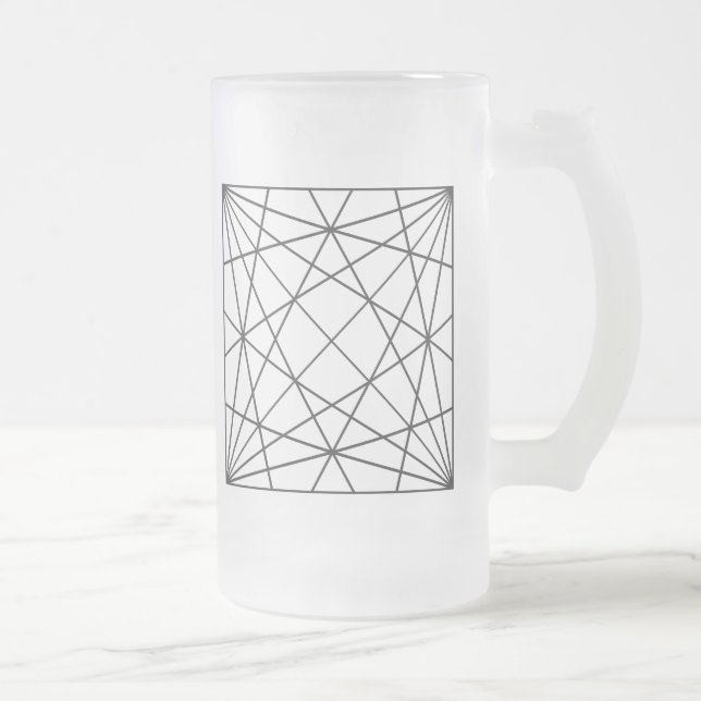 Abstract structure frosted glass beer mug (Right)