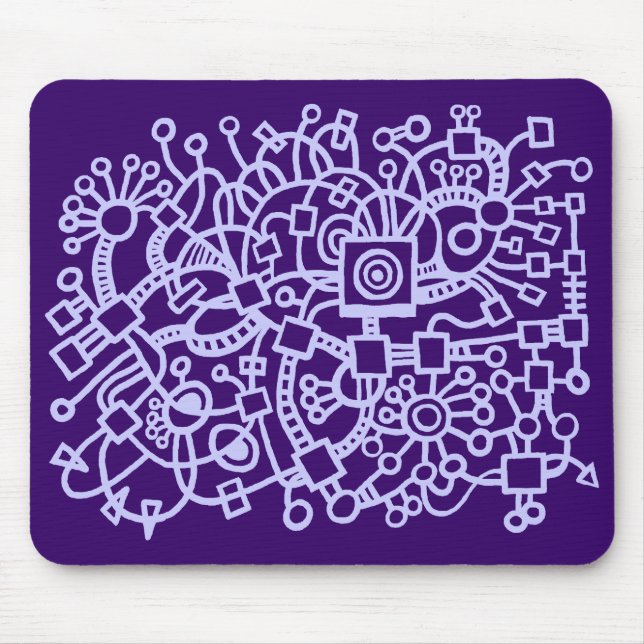 Abstract Structure - Powder Blue on Deep Purple Mouse Mat (Front)