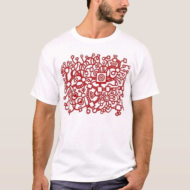 Abstract Structure - Ruby Red T-Shirt (Front)