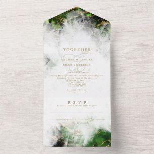 Abstract Stunning Emerald Crystal Agate All In One Invitation