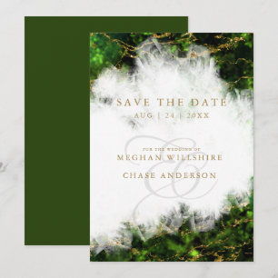 Abstract Stunning Emerald Crystal Agate  Invitation