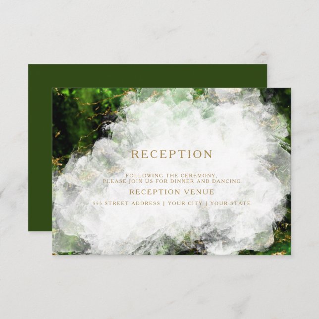Abstract Stunning Emerald Crystal Agate  Invitation (Front/Back)