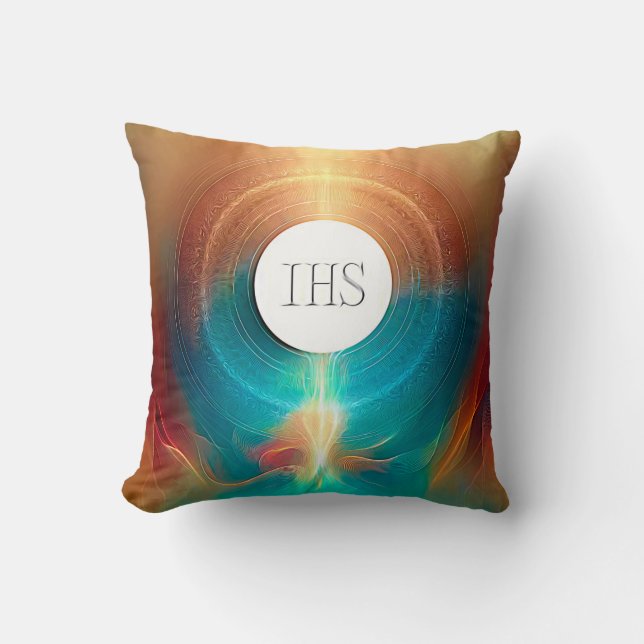 Abstract Style Communion Host Expressionist Effect Cushion (Front)