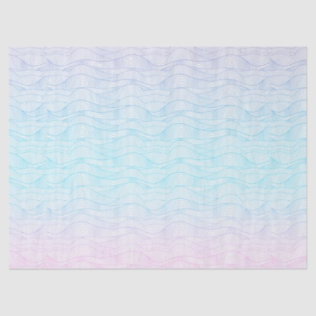 Abstract Stylised Beach Waves Modern pattern Tissue Paper (Front)